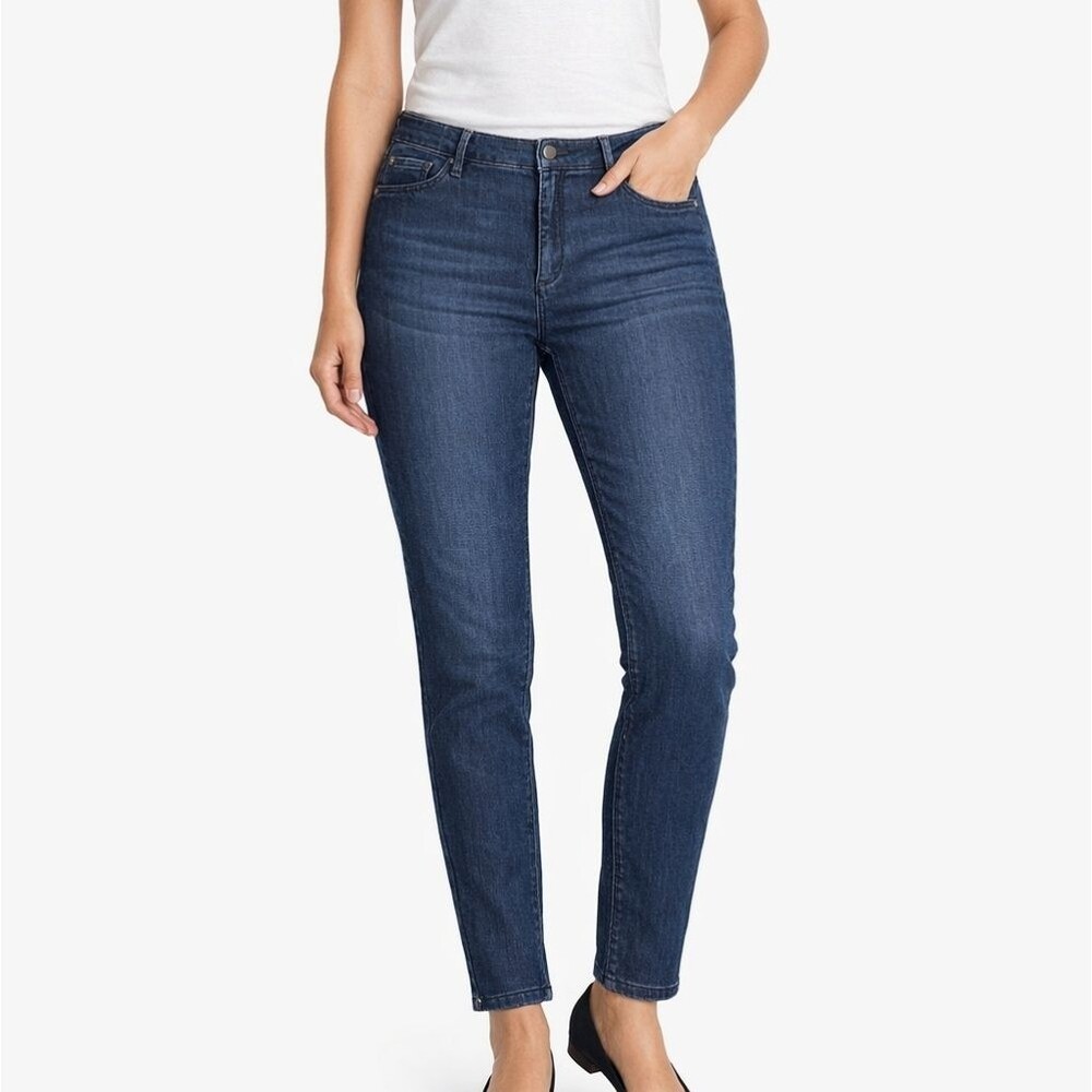 J. Jill Women’s NWT Smooth Fit Slim Ankle Jeans Size 20 Plus Dark Blue